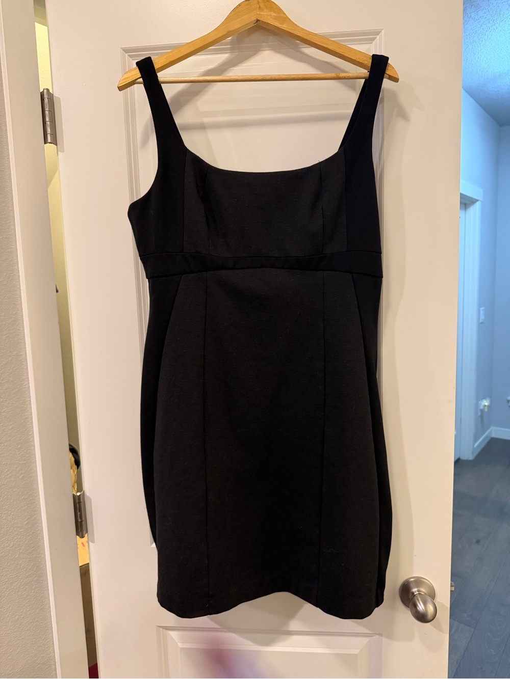 New York & Company Black Square-Neck Mini Dress